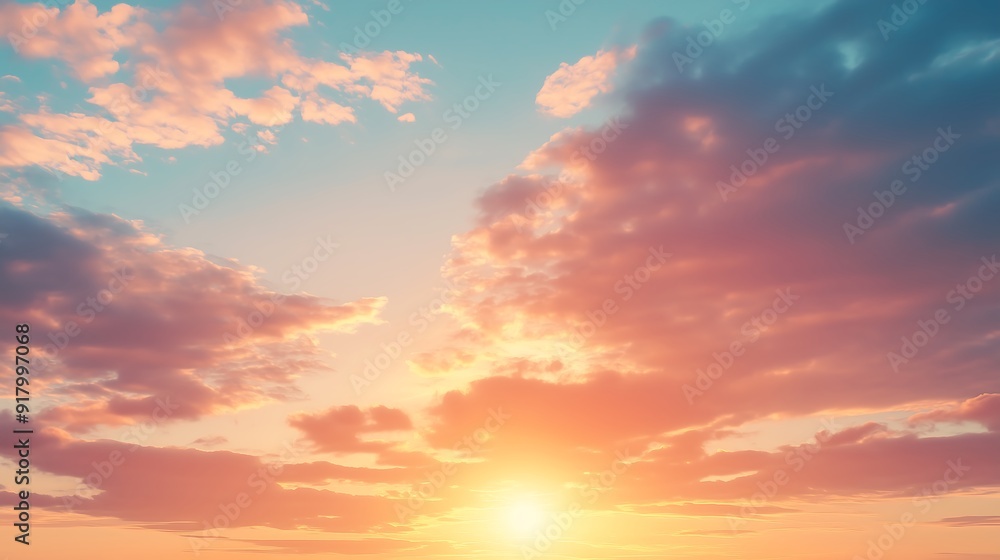 Obraz premium Sunset Sky with Clouds