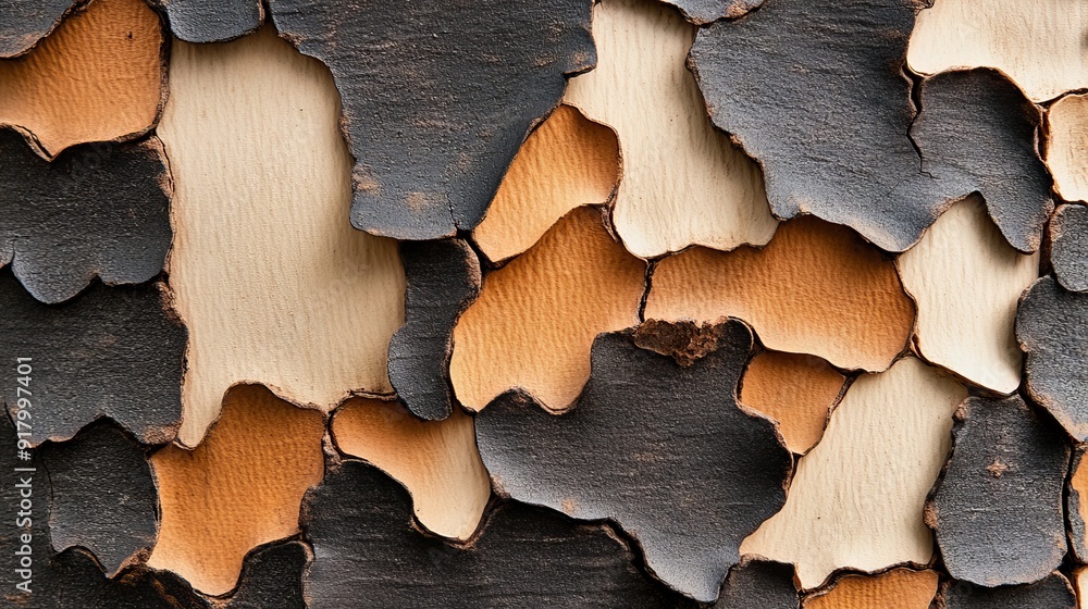 Close-up of the textured bark of a London plane tree, with camouflage-like patches Close-up of the textured bark of a London plane tree, with camouflage-like patches