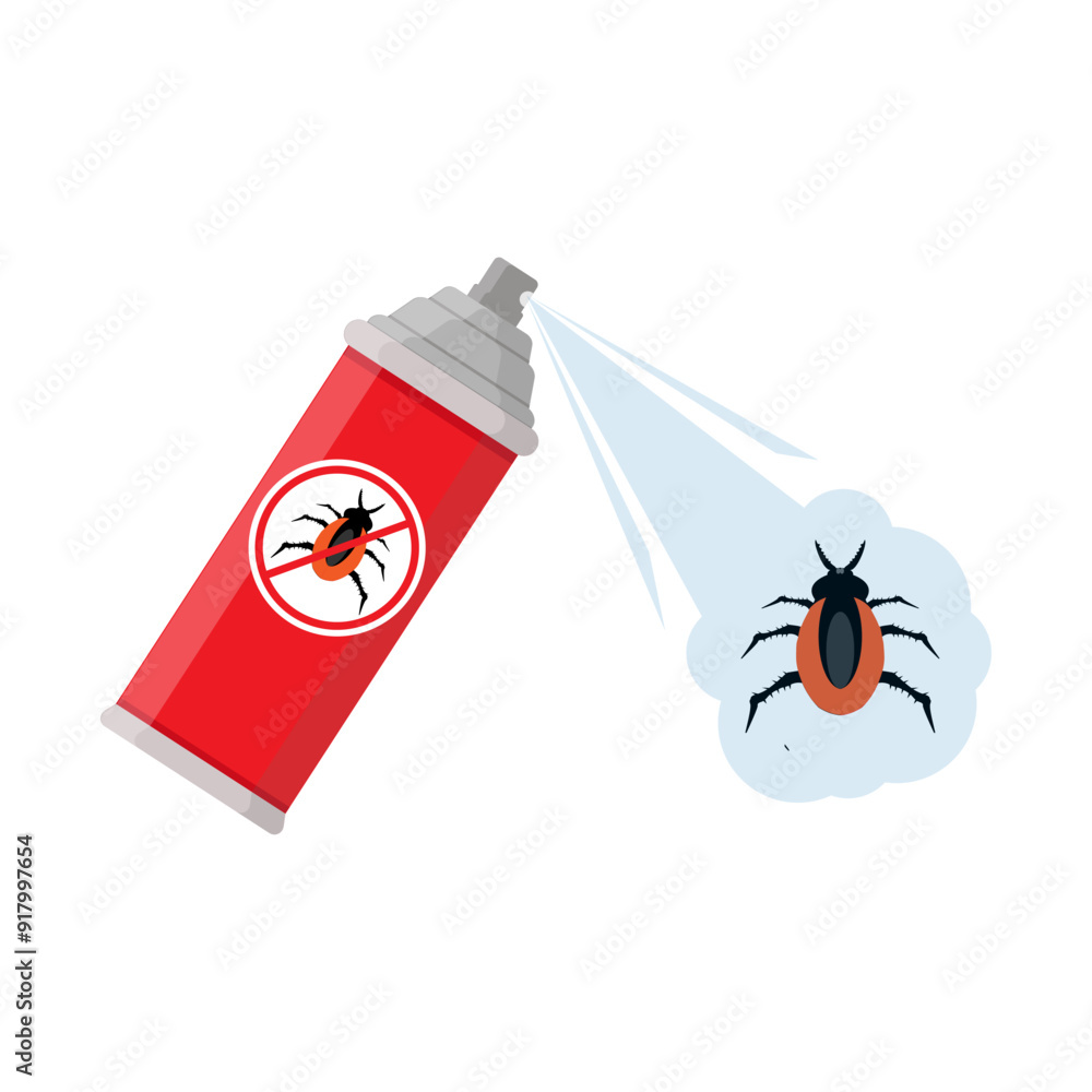 spray to kill insects. flat vector illustration.