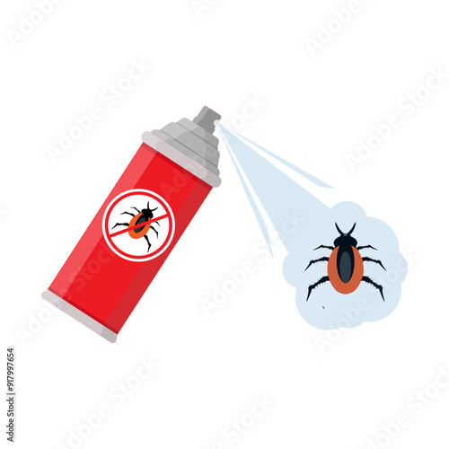 Obraz na płótnie spray to kill insects. flat vector illustration. w salonie