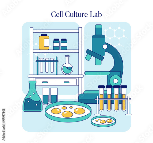 Biotechnology. Flat Vector Illustration