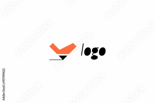 Template logo design solution with simple stylization pencil image