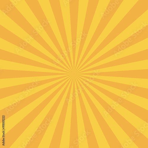 Circus background of spiral yellow orange rays vector illustration. Vintage radial pattern with sunbeams or starburst strip. Circus, carnival, summer fair or chapiteau backdrop.