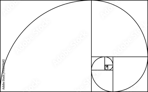 Golden Ratio, Phi, Fibonacci Sequence Illustration, Mathematical, Architectural Pattern, Sacred Geometry Clipart