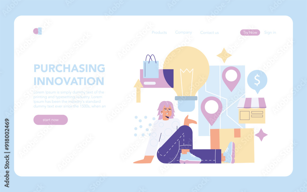 Purchasing Innovation. Flat Vector Illustration Purchasing Innovation. Flat Vector Illustration