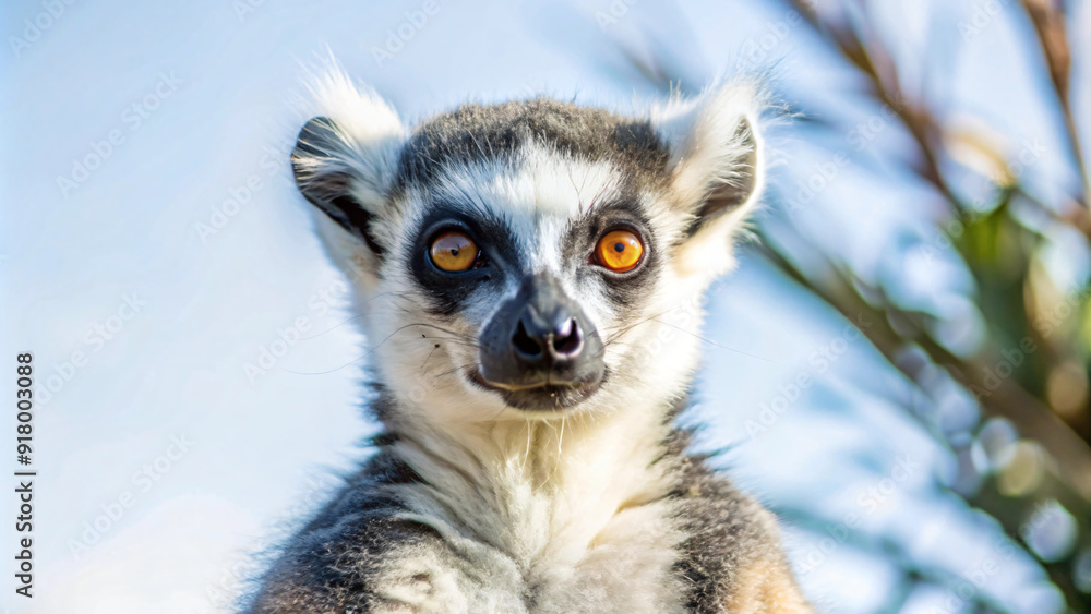 Suspicious lemur looking at someone Suspicious lemur looking at someone