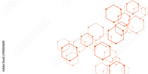 Abstract cube hexagon shape background, hexagon shape pattern innovative concept background.