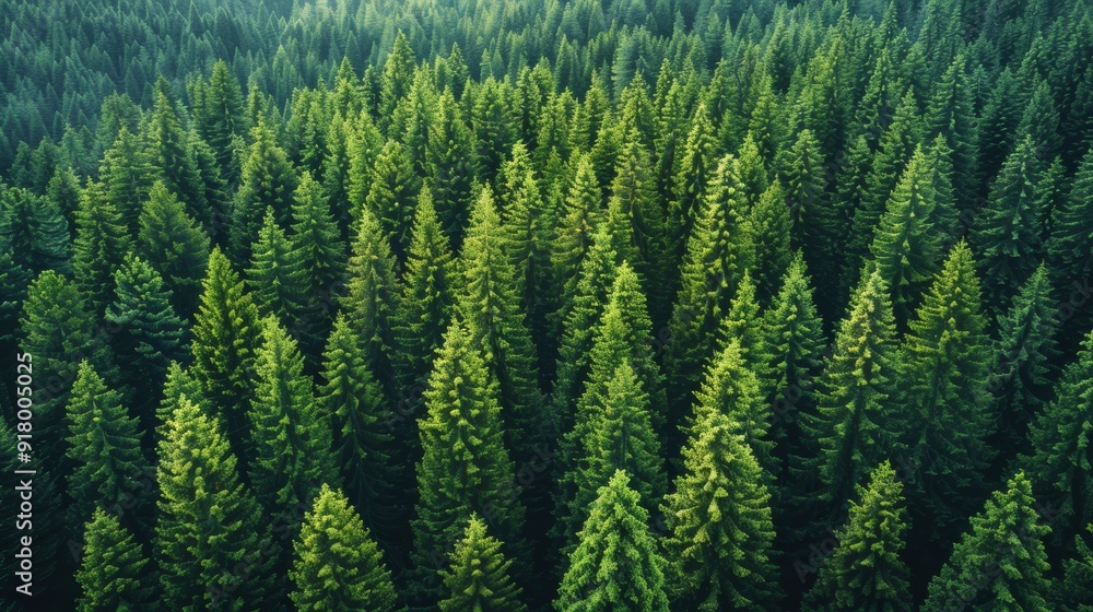 Lush green coniferous forest viewed from above during daylight Lush green coniferous forest viewed from above during daylight