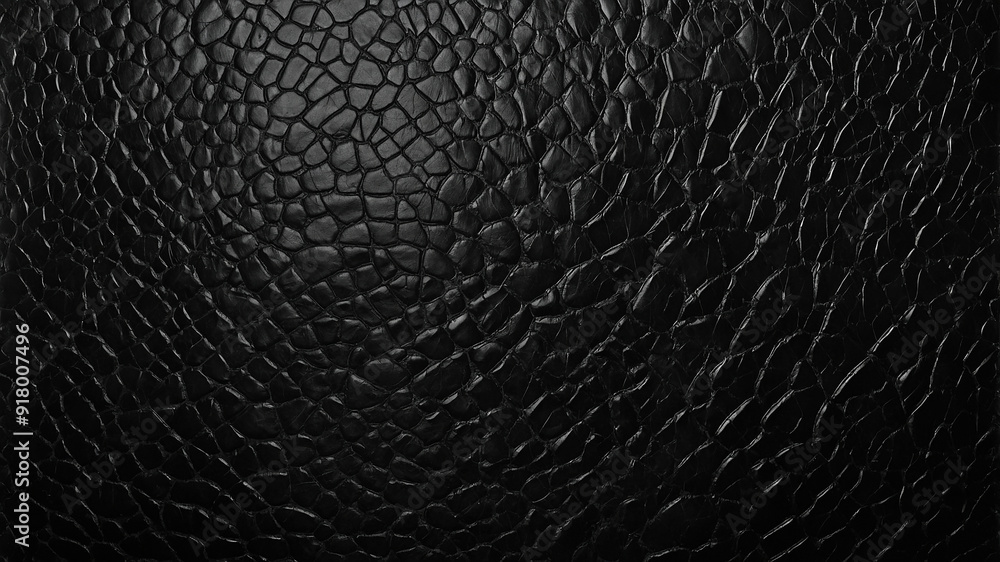 Abstract close-up of black textured leather illustrating intricate patterns and designs. Abstract close-up of black textured leather illustrating intricate patterns and designs.