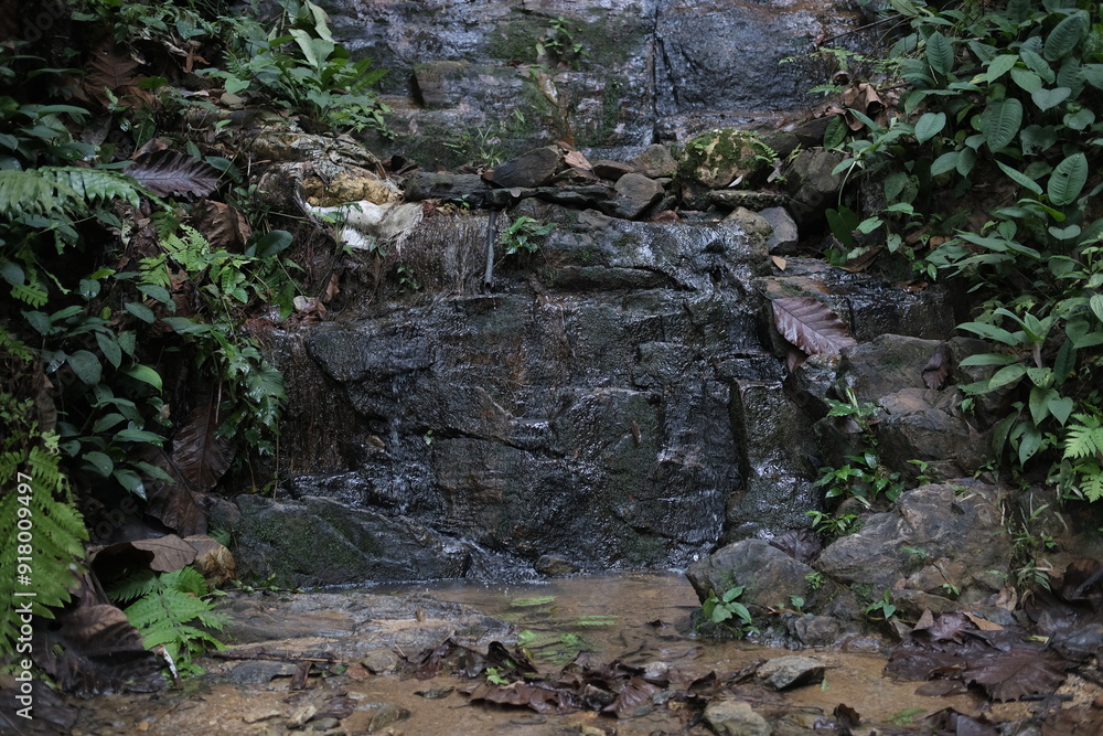 water flow on big rock 