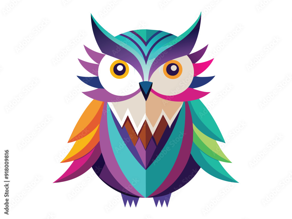 abstract owl with legs in bright colorful gradient.eps abstract owl with legs in bright colorful gradient.eps