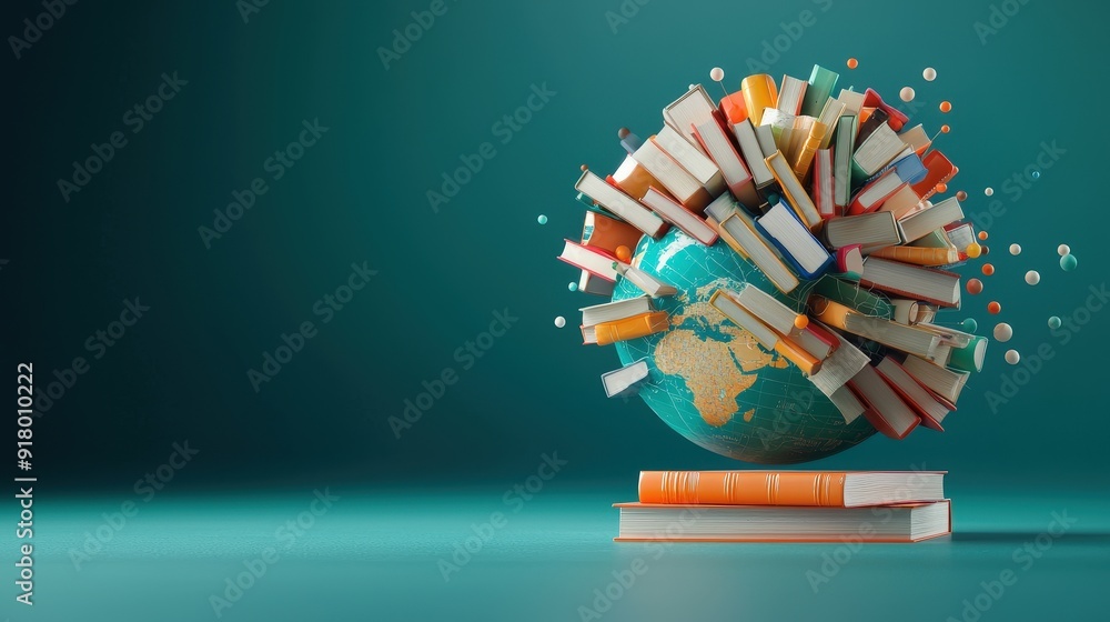 © CHA - A globe constructed from linked books, symbolizing universal access to information