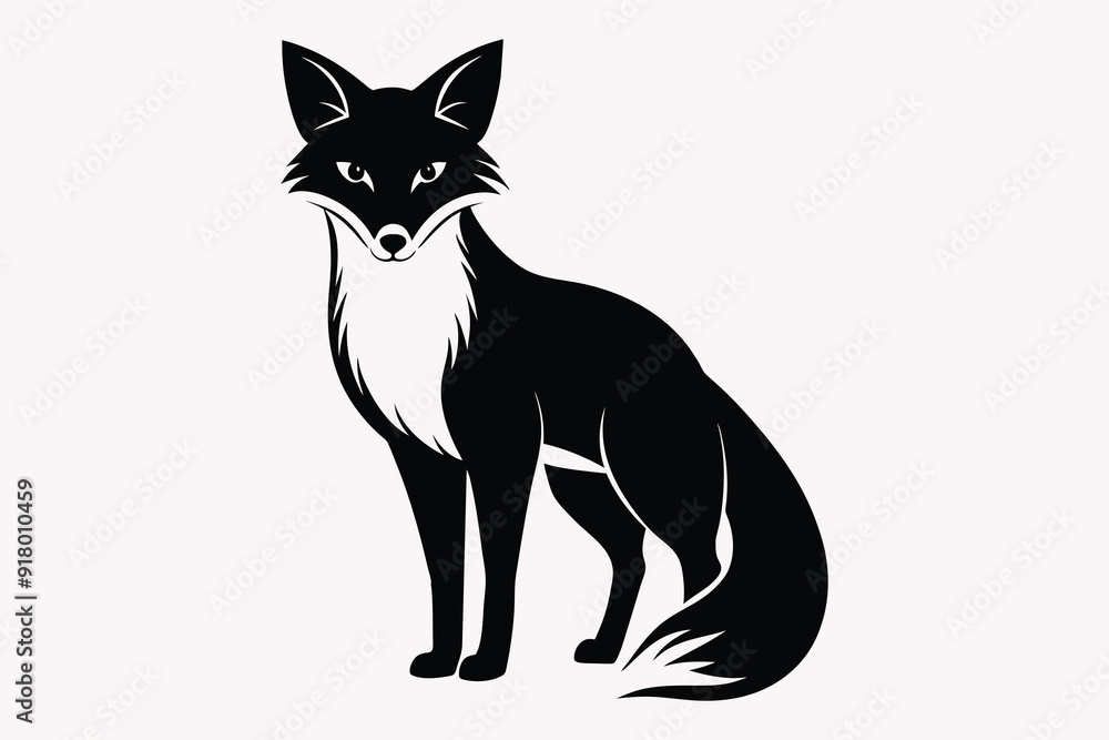 Obraz premium fox black silhouette vector illustration.eps