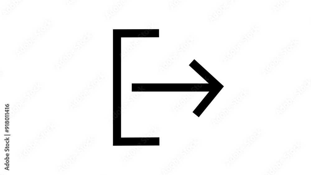 arrow icon exit, on a black background. Arrow direction. arrow icon exit, on a black background. Arrow direction.