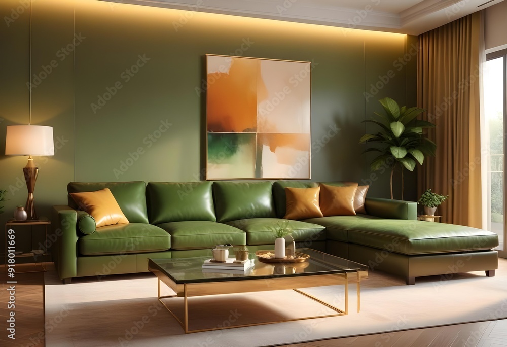 A living room with a blue wall and a painting of a bird on the wall Photo modern style interior room 3d illustration A living room with a blue wall and a painting of a bird on the wall Photo modern style interior room 3d illustration