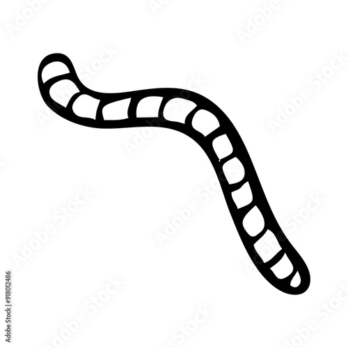 Insect earthworm hand drawn in doodle style. Underground animal worm wildlife. Vector line art illustration.