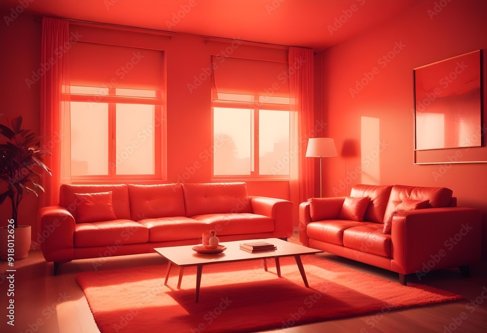 A living room with a blue wall and a painting of a bird on the wall Photo modern style interior room 3d illustration A living room with a blue wall and a painting of a bird on the wall Photo modern style interior room 3d illustration