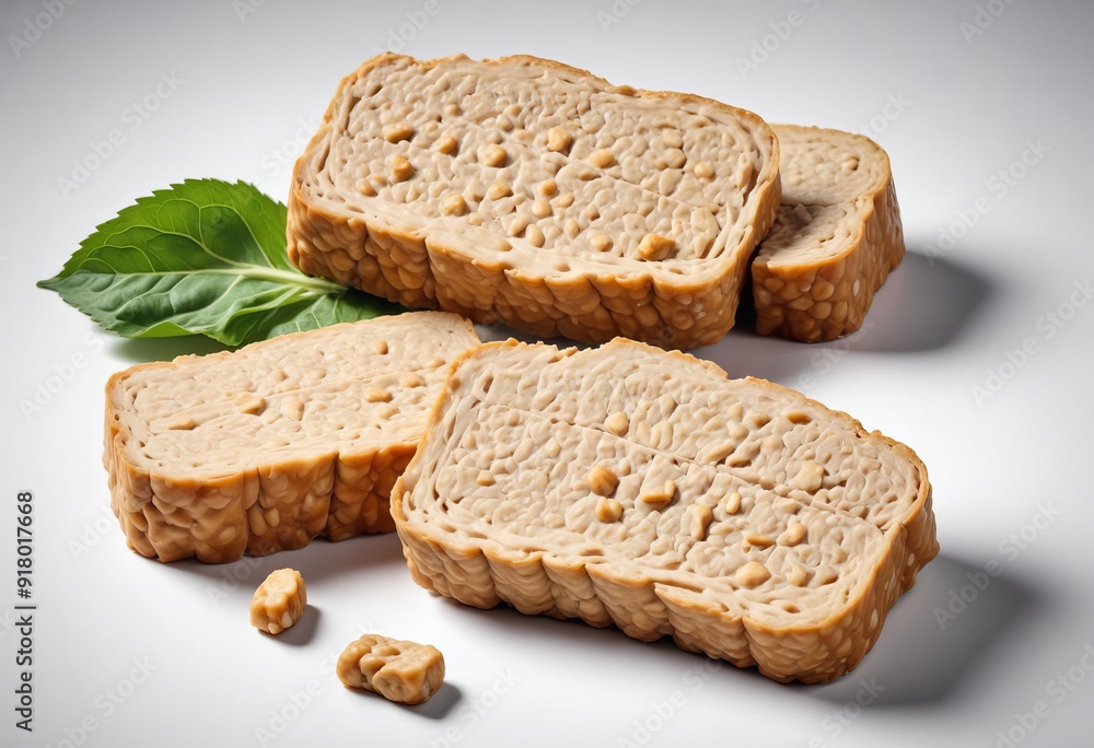 Fresh tempeh isolated on white background Fresh tempeh isolated on white background