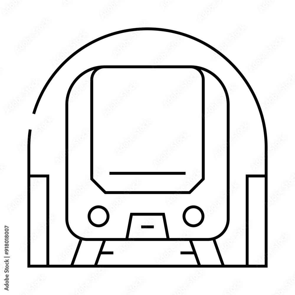 underground metro train line icon vector. underground metro train sign. isolated contour symbol black illustration underground metro train line icon vector. underground metro train sign. isolated contour symbol black illustration