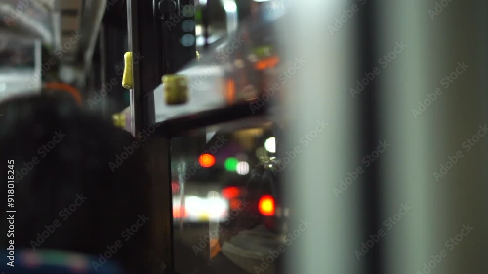 Japanese local bus interior public transportation in Japan Tokyo at night Japanese local bus interior public transportation in Japan Tokyo at night