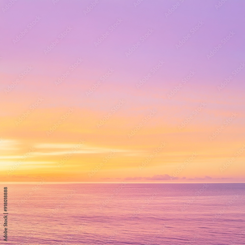 Fototapeta premium Ethereal Seascape at Dusk: A Fantasy-Inspired Panoramic Sky Filled with Vivid Purple, Orange, and Yellow Hues for an Uplifting and Tranquil Experience.