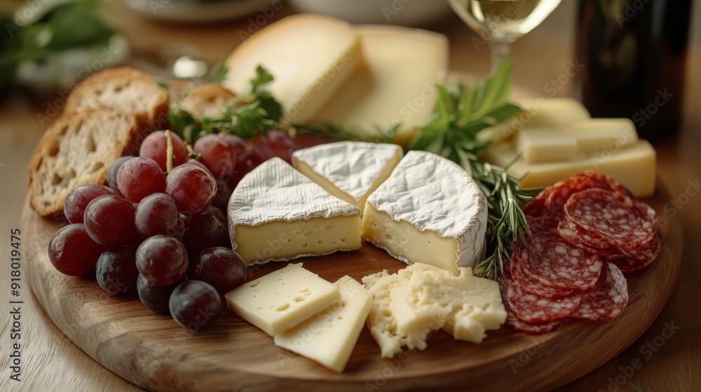 Special cheese board with cheese, fresh fruit and crackers Special cheese board with cheese, fresh fruit and crackers