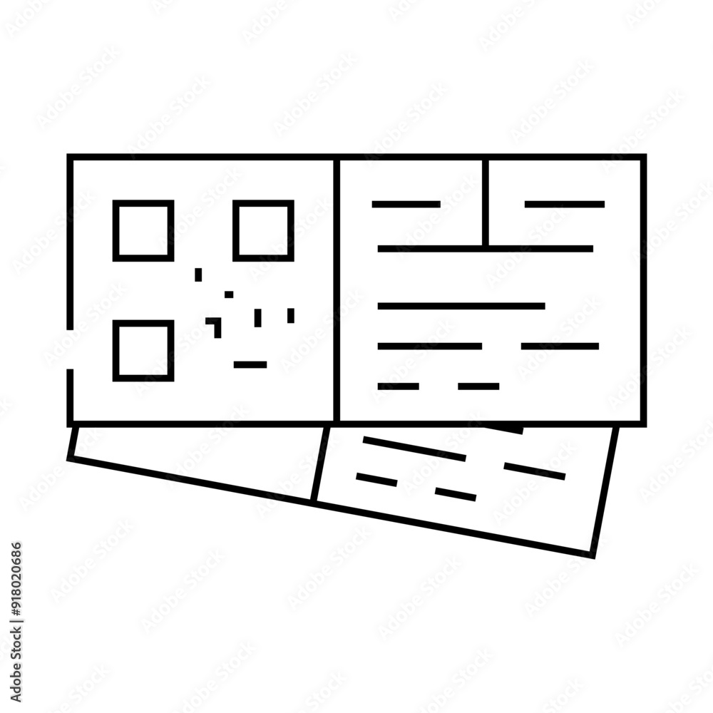 tickets for train travel line icon vector. tickets for train travel sign. isolated contour symbol black illustration tickets for train travel line icon vector. tickets for train travel sign. isolated contour symbol black illustration