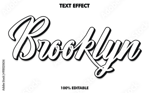 Retro college typography Brooklyn city slogan with outline font for man and woman tee t shirt or sweatshirt