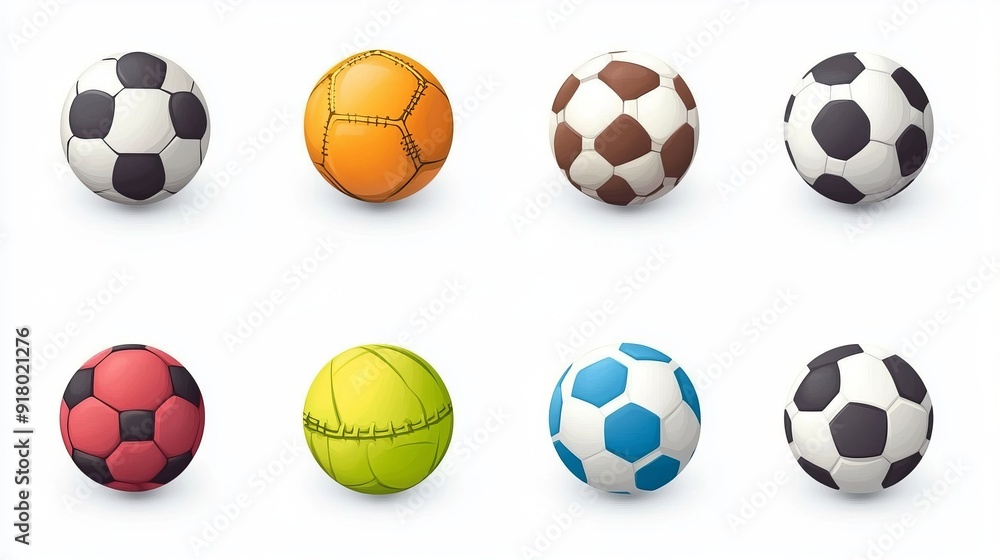 Icons of various sports balls, isolated on a white background. Icons of various sports balls, isolated on a white background.