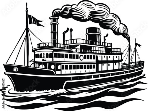 boat silhouette vector illustration