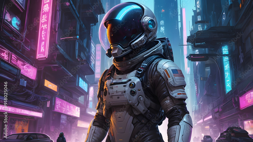 Futuristic Astronaut in Cyberpunk City: 4K Sci-Fi and Gaming Wallpapers for Desktop & Mobile Futuristic Astronaut in Cyberpunk City: 4K Sci-Fi and Gaming Wallpapers for Desktop & Mobile