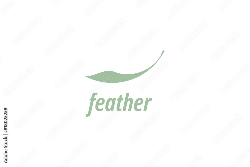 Template logo design solution with simple feather image Template logo design solution with simple feather image