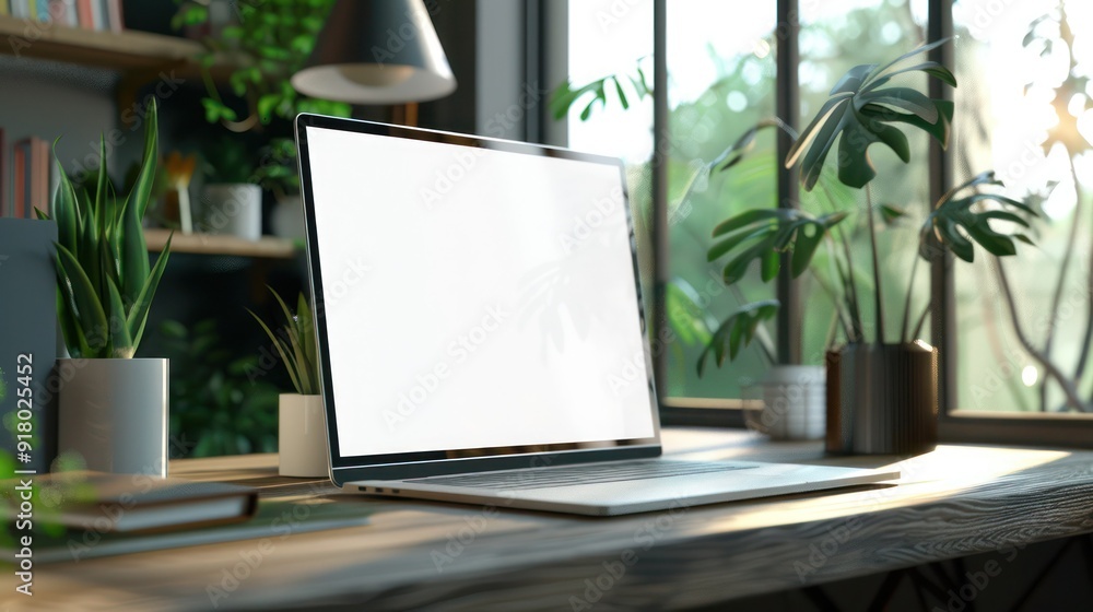 Laptop pc mock up template design on office workplace desk, white mockup empty blank computer screen on office work table business web technology at modern workspace, closeup. Laptop pc mock up template design on office workplace desk, white mockup empty blank computer screen on office work table business web technology at modern workspace, closeup.