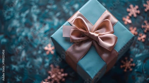 Minimalistic Gift Box with Simple Bow in Stylish Modern Design Concept