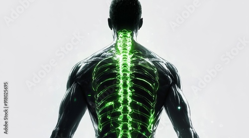 Human Spine Anatomy: Detailed Back View Illustration photo