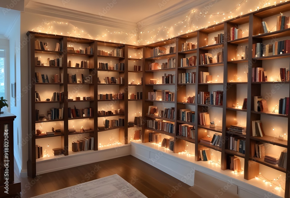 A large, well-lit library or bookstore interior with rows of wooden bookshelves lining the walls and a hardwood floor. The shelves are filled with a variety of books, creating a warm and inviting atmo A large, well-lit library or bookstore interior with rows of wooden bookshelves lining the walls and a hardwood floor. The shelves are filled with a variety of books, creating a warm and inviting atmo
