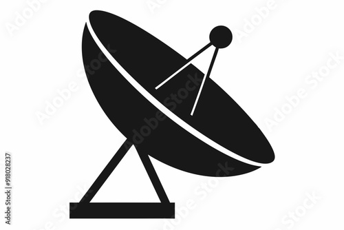 
Satellite dish antenna silhouette vector, Satellite dish icon