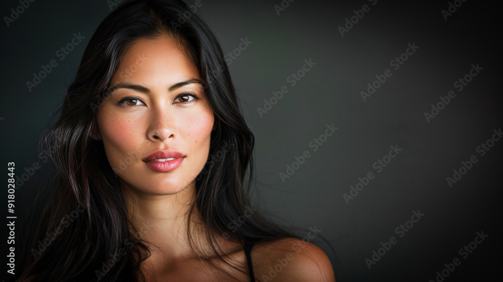 A beautiful young woman model against a dark background, with space for text A beautiful young woman model against a dark background, with space for text