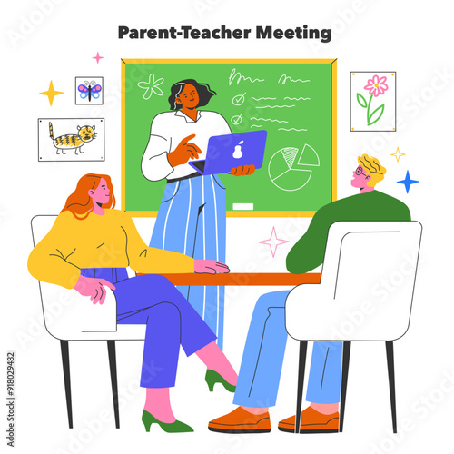 Back To School. Flat Vector Illustration