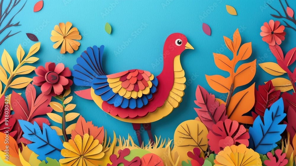paper cut style illustration Turkey colorful 3d paper cut style illustration Turkey colorful 3d