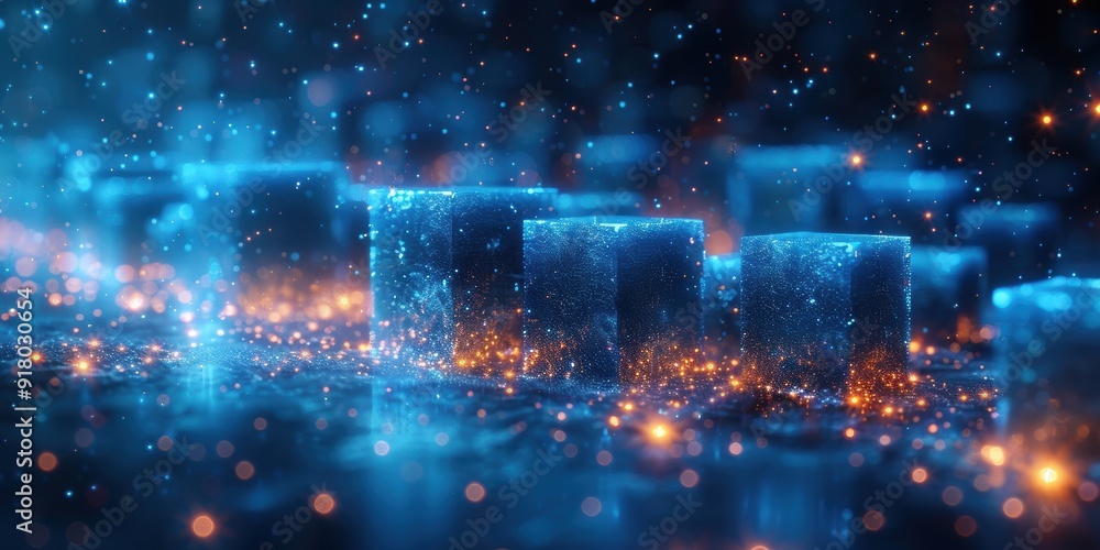 Obraz premium Abstract Blue and Orange Lights