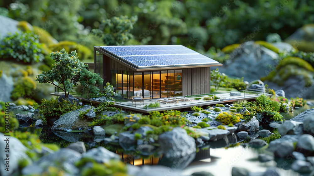 Solar panels on roof