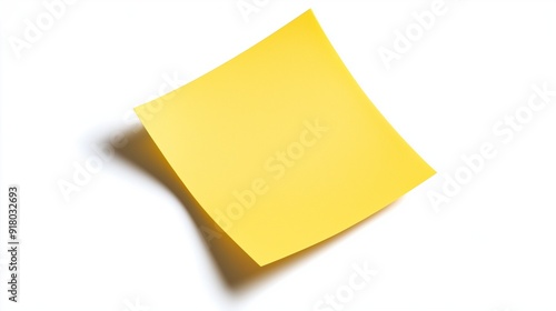 blank yellow sticky note on white background