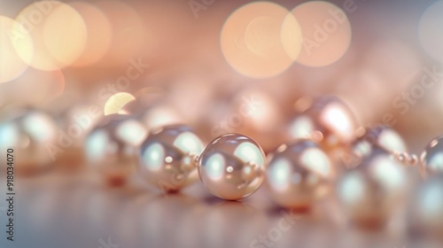 Elegant Pearl Necklace Displayed With Bokeh Background