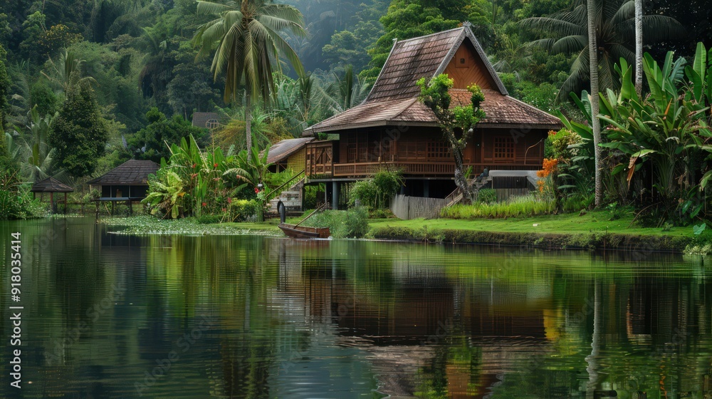 Tranquil Lake House in Lush Tropical Paradise Tranquil Lake House in Lush Tropical Paradise