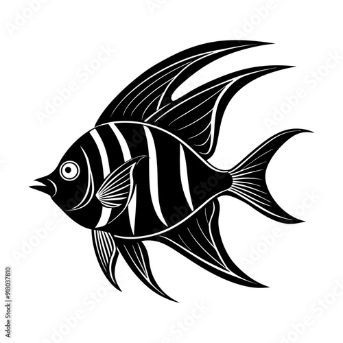 angelfish silhouette vector illustration