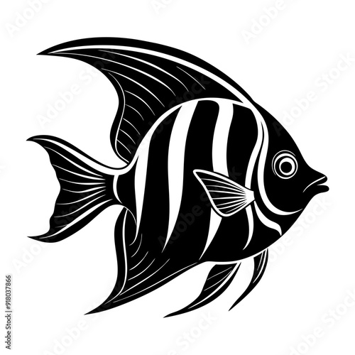angelfish silhouette vector illustration