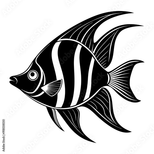 angelfish silhouette vector illustration
