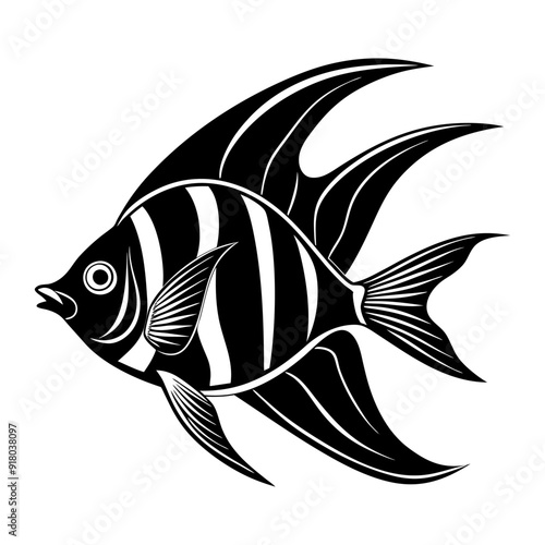 angelfish silhouette vector illustration