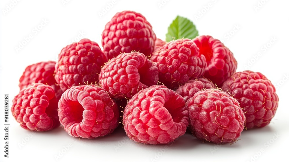 Fresh Raspberries in Various Angles and Views, Isolated on White Background Generative AI Fresh Raspberries in Various Angles and Views, Isolated on White Background Generative AI